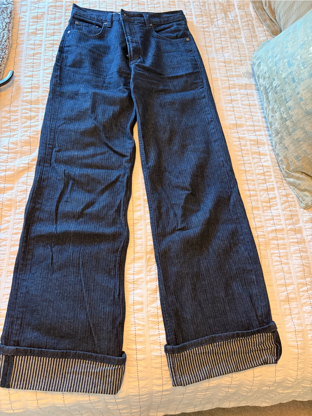 Anthropologie Pilcro High-Rise Wide-Leg Jeans in Dark Indigo - Picture 5 of 10